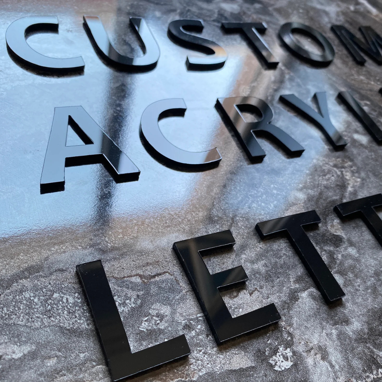 Glossy Gold Acrylic Letter | Acrylic Lettering in White or Black or Gold | Letters for Wall