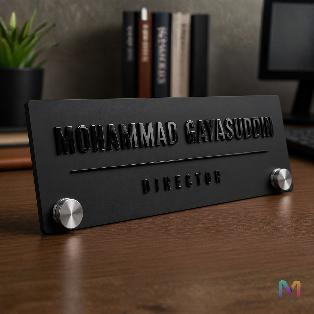 Matte Raised Acrylic Desk Name Plate