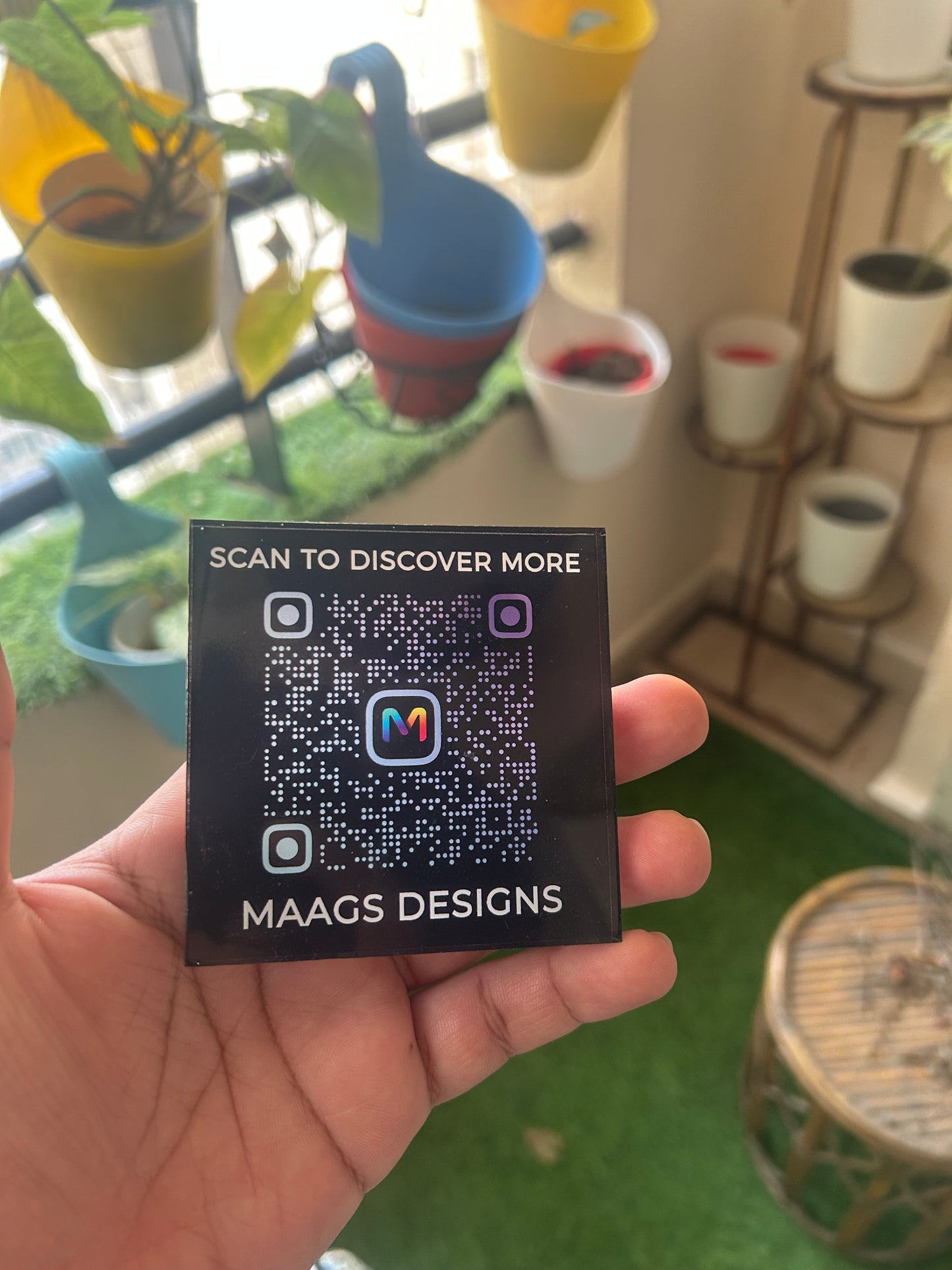 QR Code Block, Google Review Block, Custom QR Code Acrylic Display 3.5" x 3.5" inches No Add-On Colored