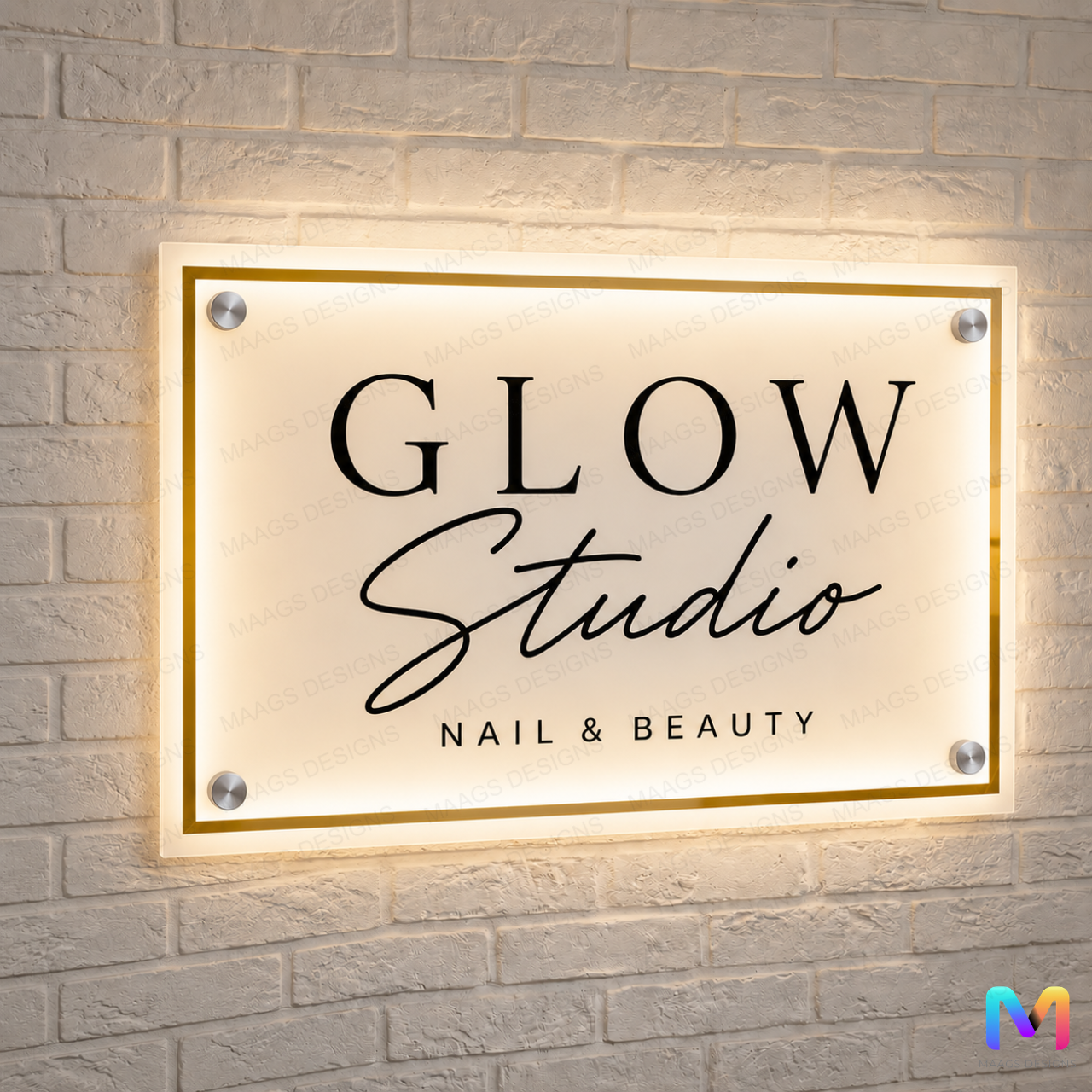 Raised Letter Frosted LED Name Plate for Office and Business