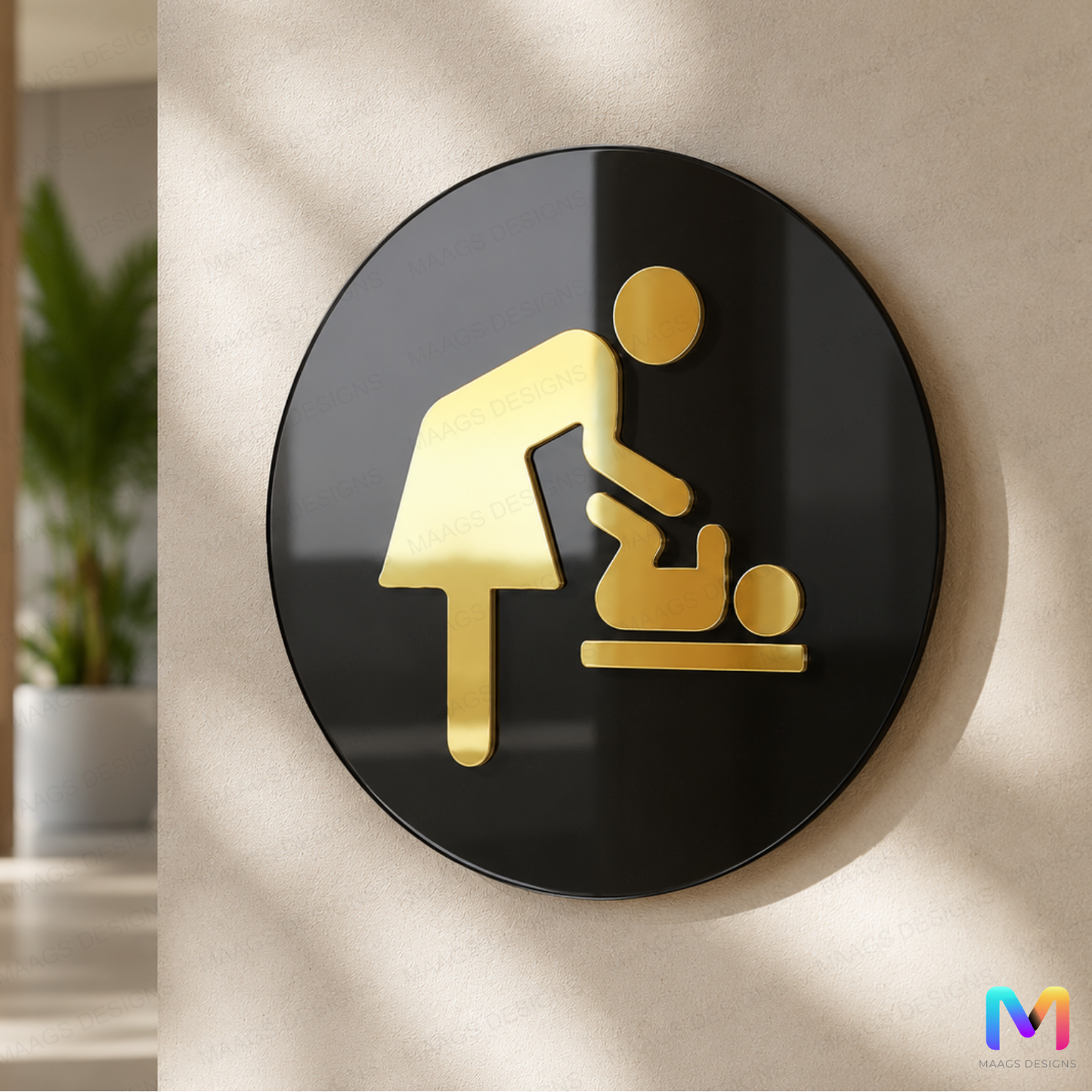 Diaper Changing Room Sign in Acrylic, Baby Care Room Sign