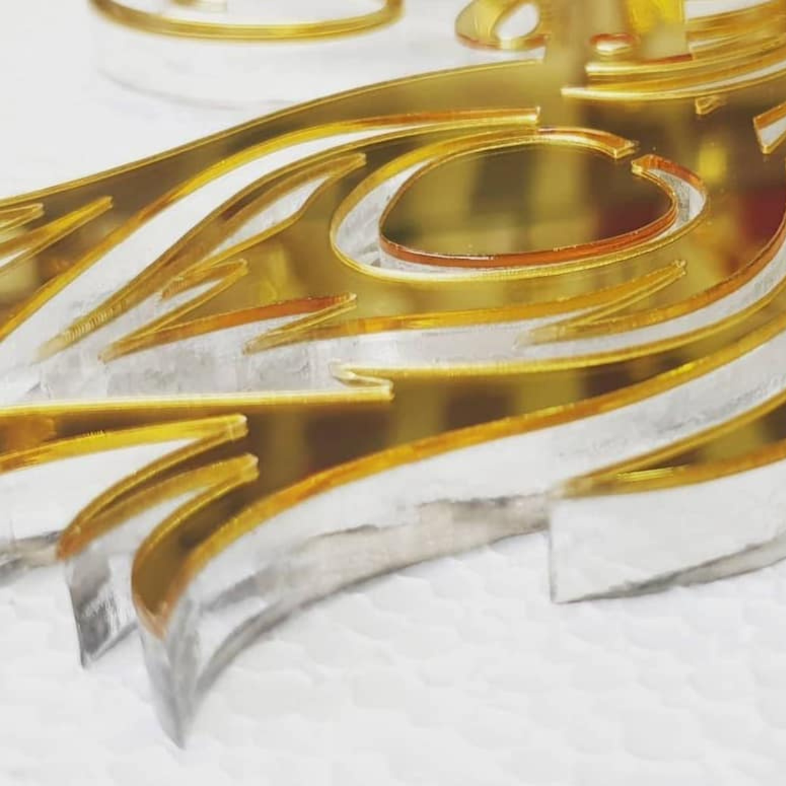 Royal Feather Nameplate - 3D House Name Plate (Acrylic), Premium Morpankh Name Plate for Home