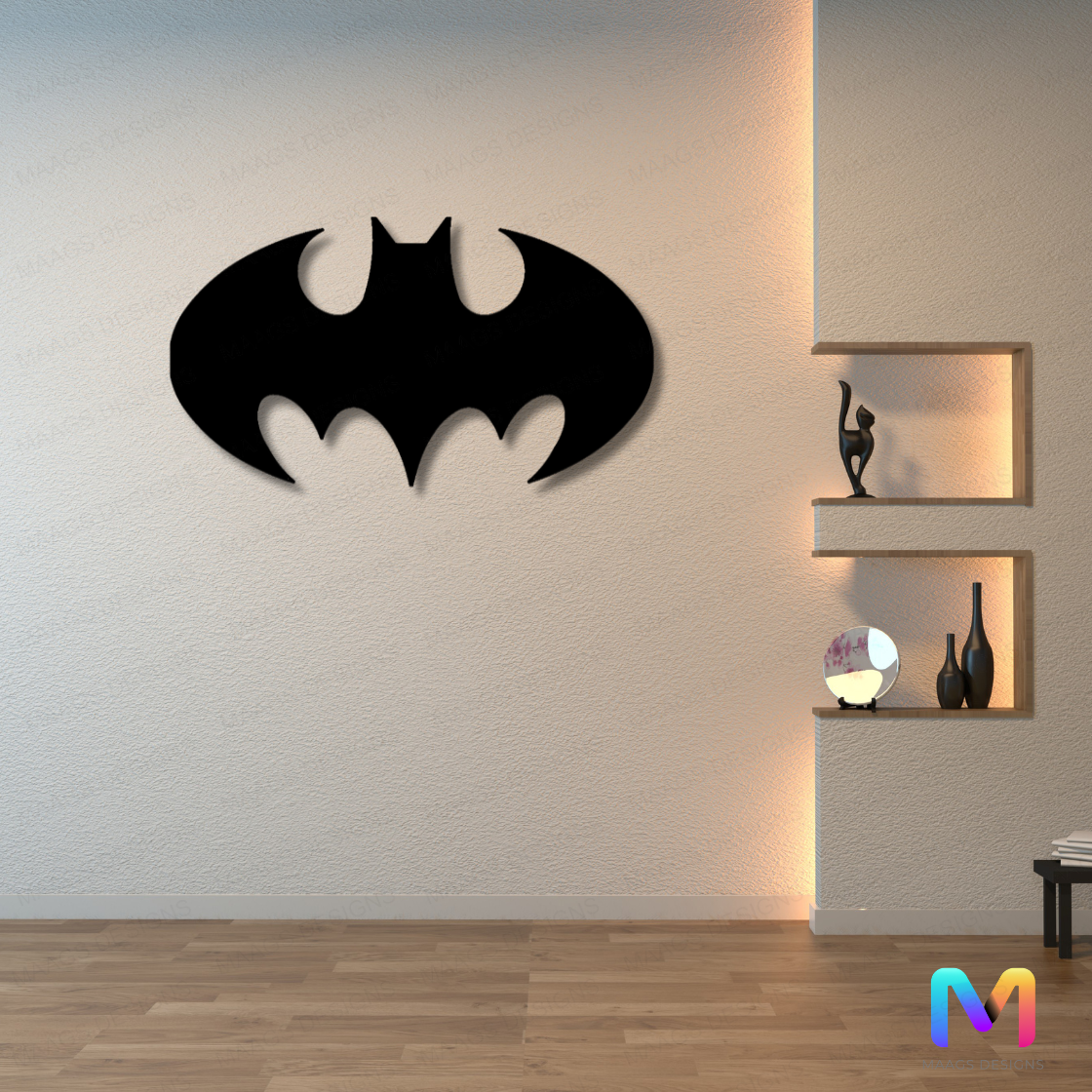 Midnight Vigil II - Batman Symbol Wall Decor (Acrylic) | Superhero Wall Decor