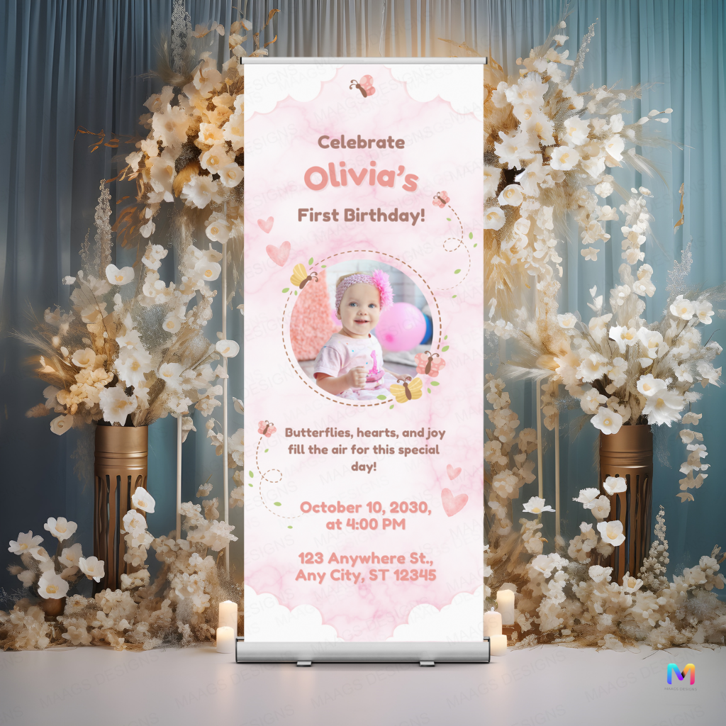 Birthday Banner Standee (with Stand) - Design #60 | Celebration Banner, Event Banner, Party Banner