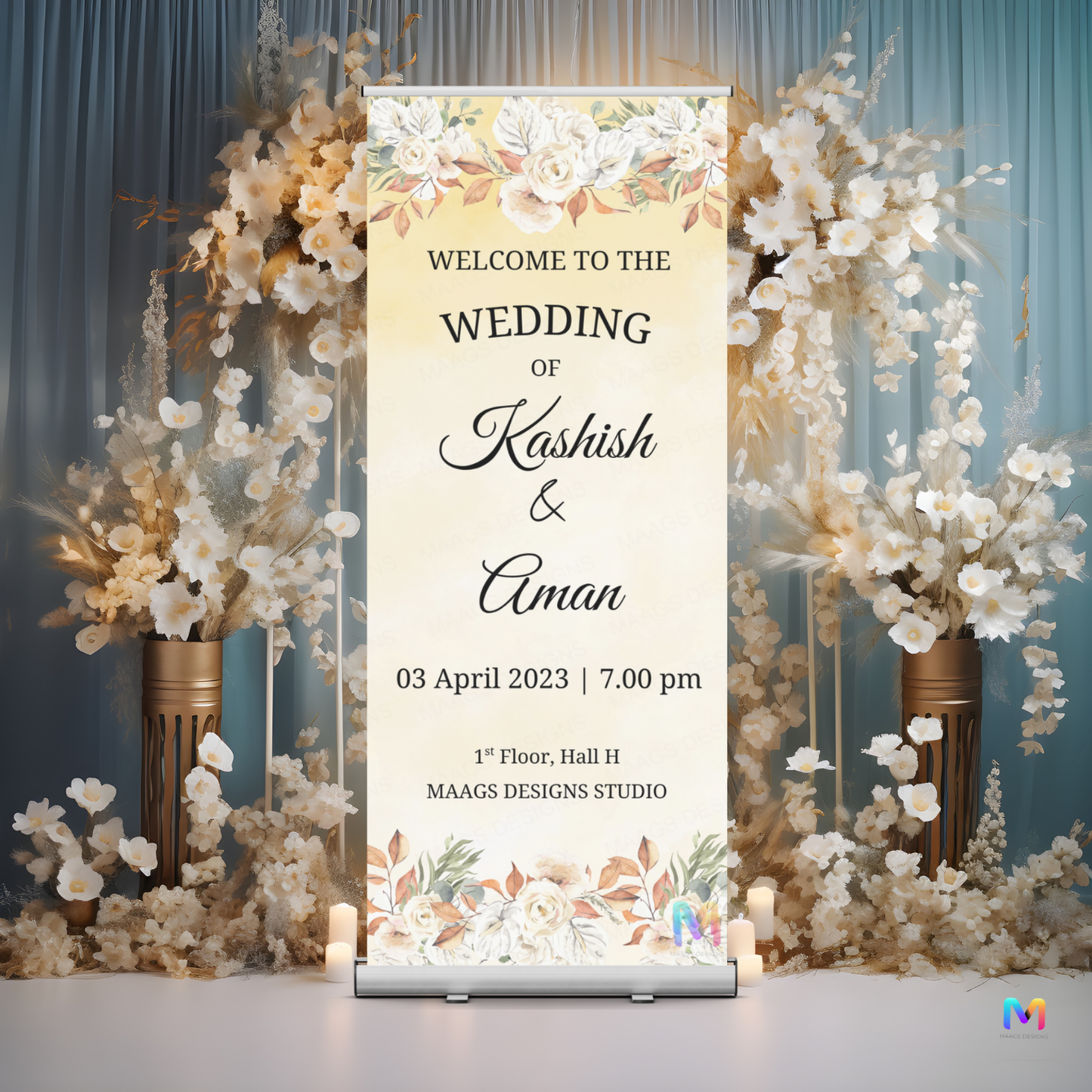 Wedding Banner Standee (with Stand) - Design #52 | Wedding Standee
