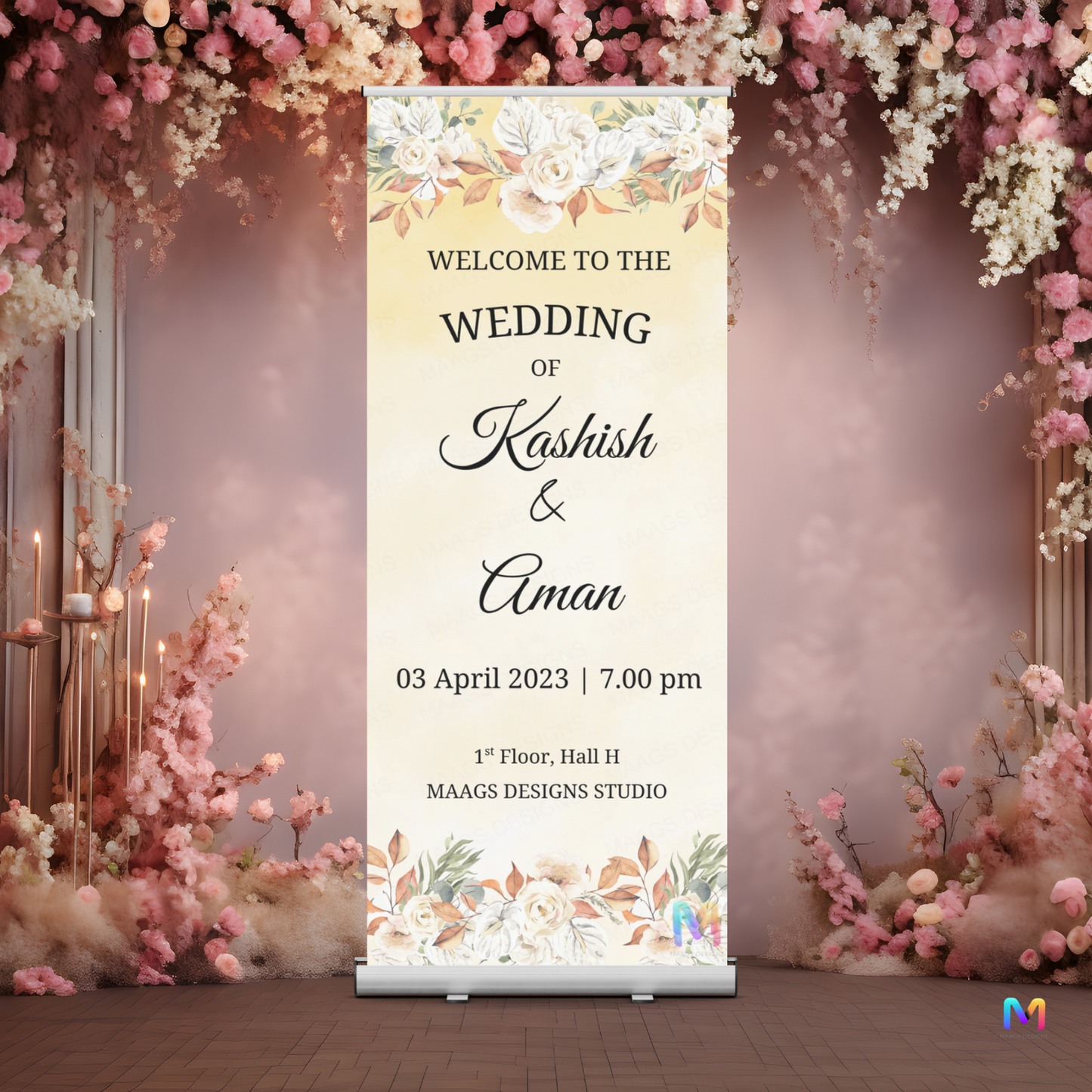 Wedding Banner Standee (with Stand) - Design #52 | Wedding Standee