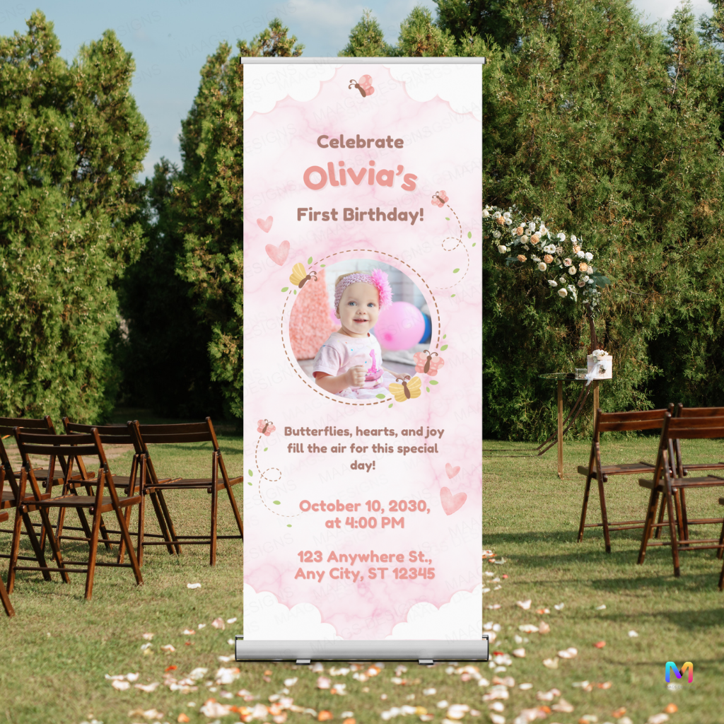 Birthday Banner Standee (with Stand) - Design #60 | Celebration Banner, Event Banner, Party Banner