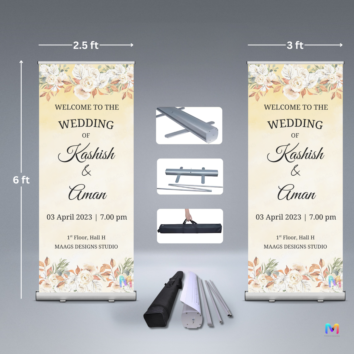 Wedding Banner Standee (with Stand) - Design #52 | Wedding Standee