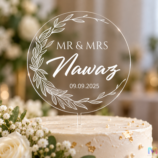 Personalized Clear Acrylic Cake Topper