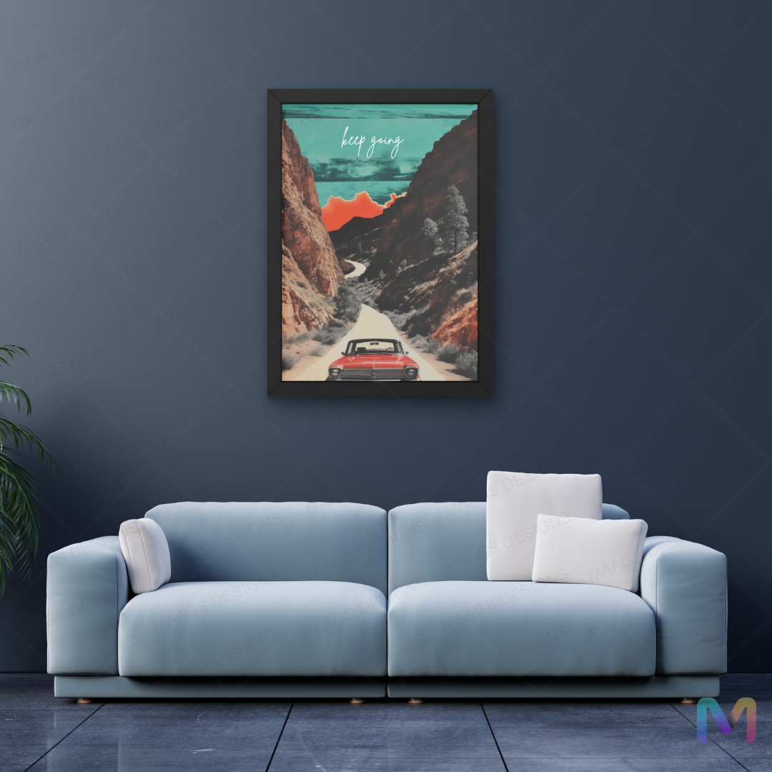 Keep Going - Motivational Quote (Printed Canvas Wall Art) | Gallery Wall Decor