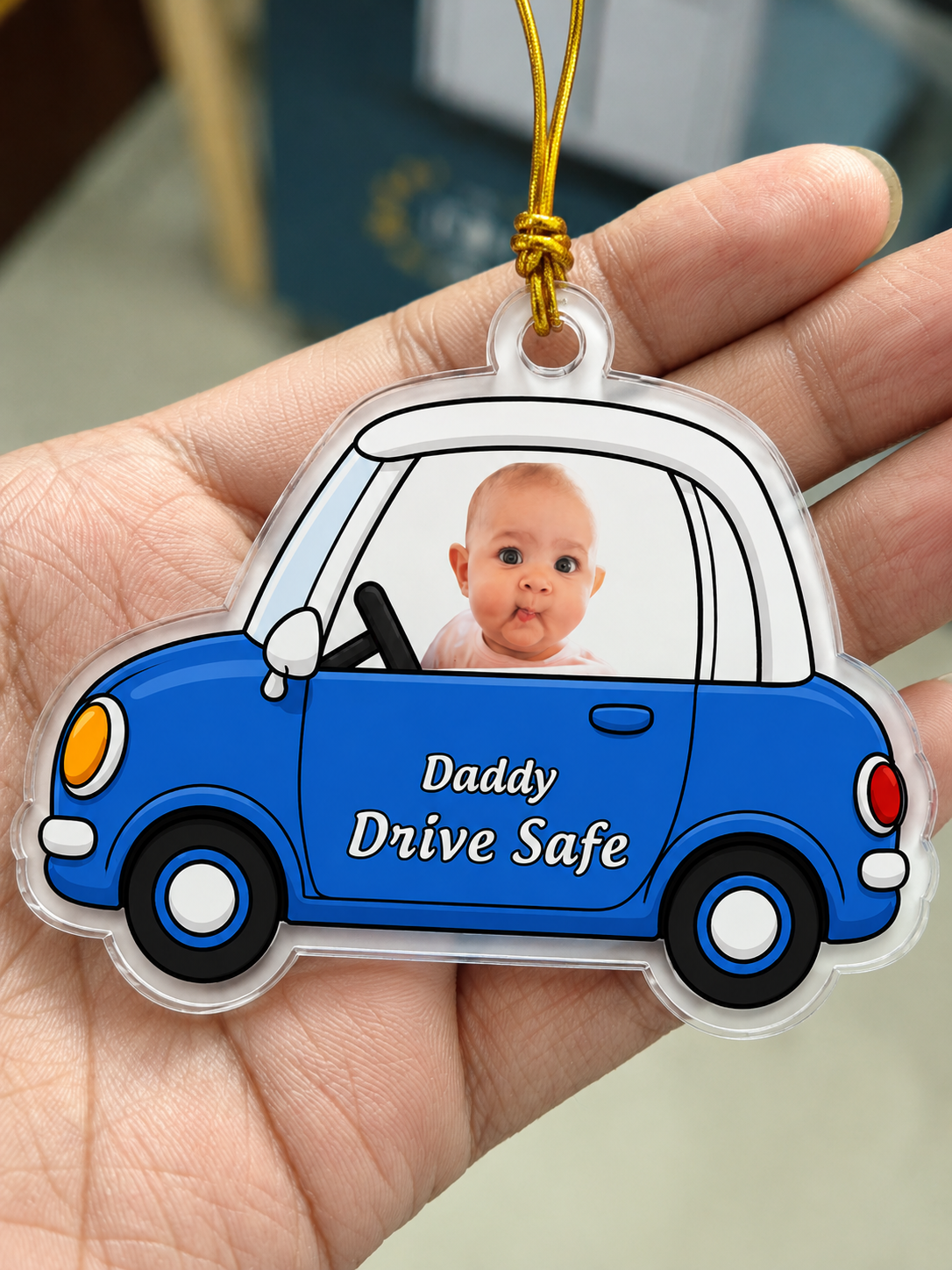 Personalized Acrylic Photo Car Hanging Baby Safe | Gifts for Him & Her