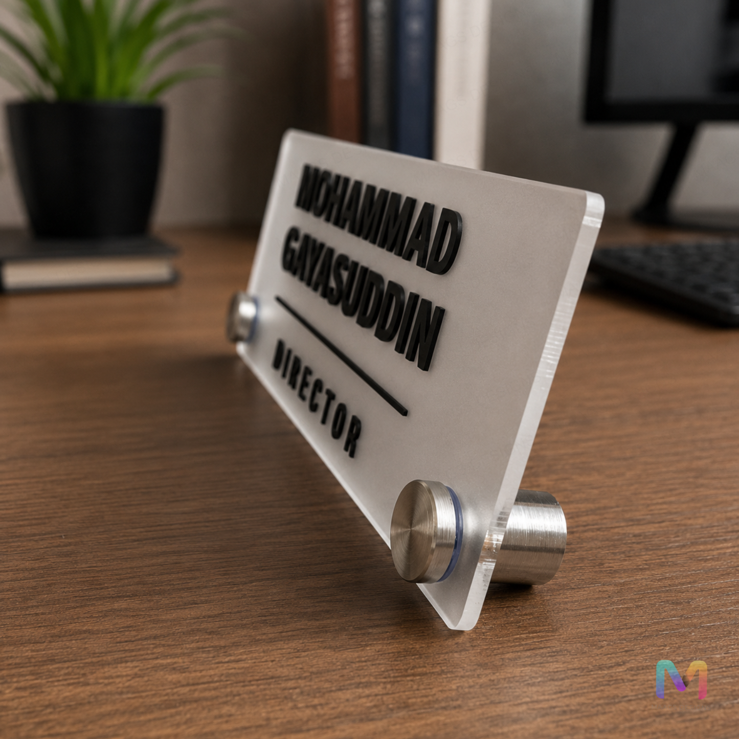 Frosted Acrylic Desk Name Plate