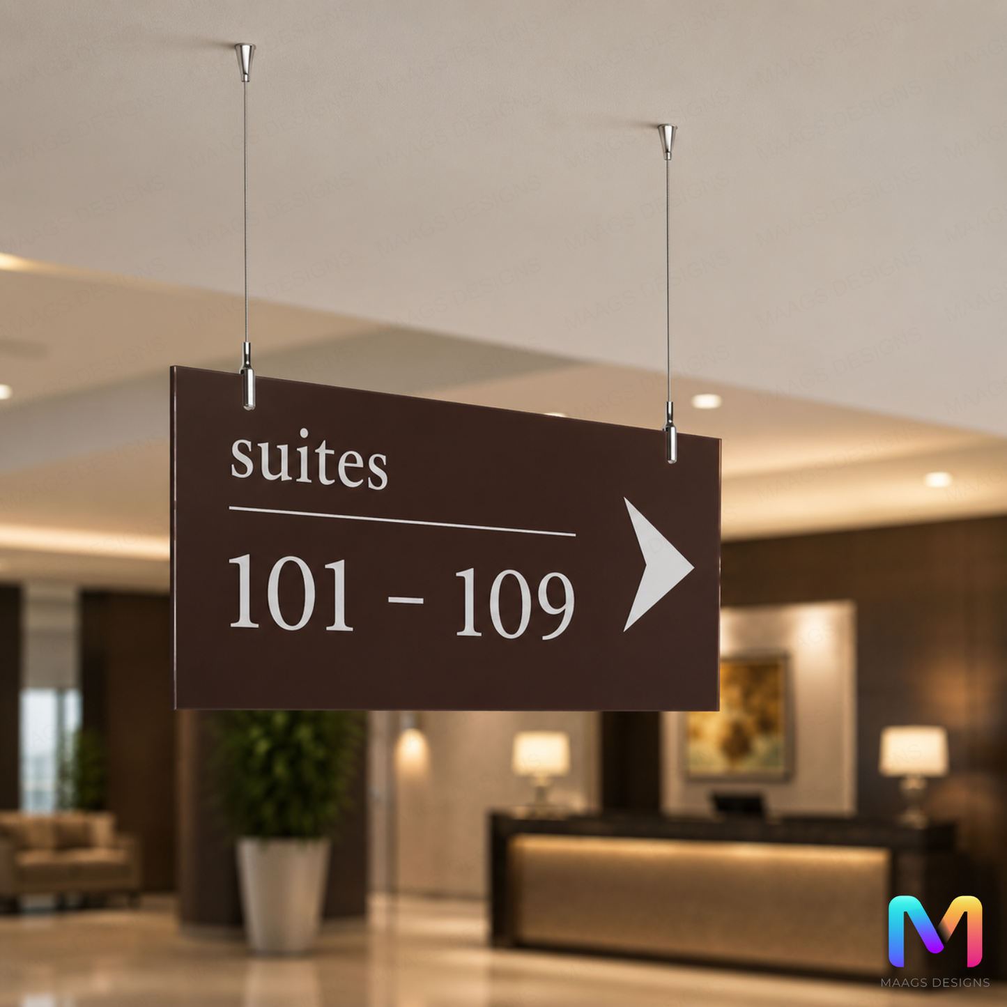 Hanging Room Number Signages (Acrylic), Hotel Lobby