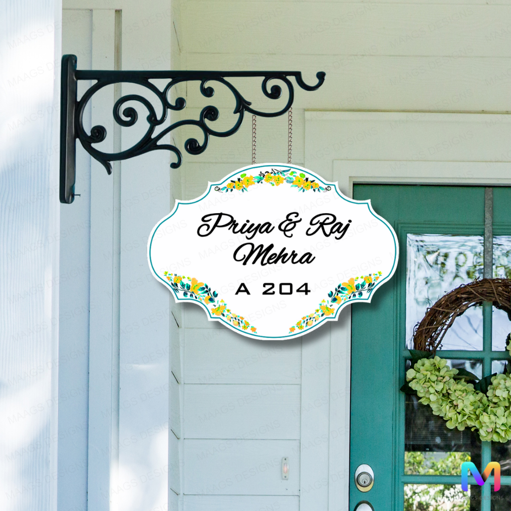 Ethereal Collection - Blossom Harmony - Hanging Name Plate For Home