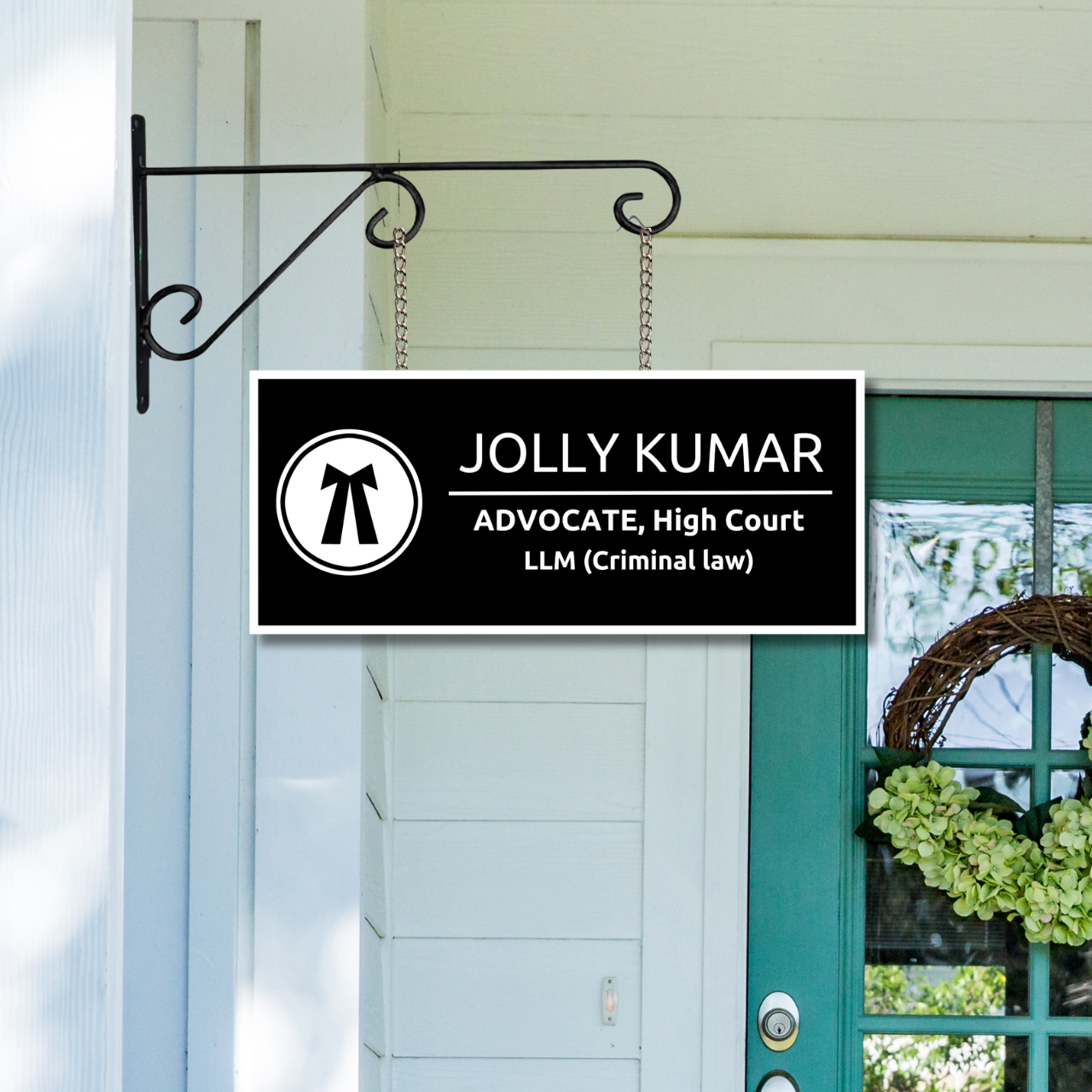 Executive Impressions Collection - Legal Prestige - Hanging Name Plate | Name Plate with Metal Hanging Frame | Premium Custom Name Plate For Business