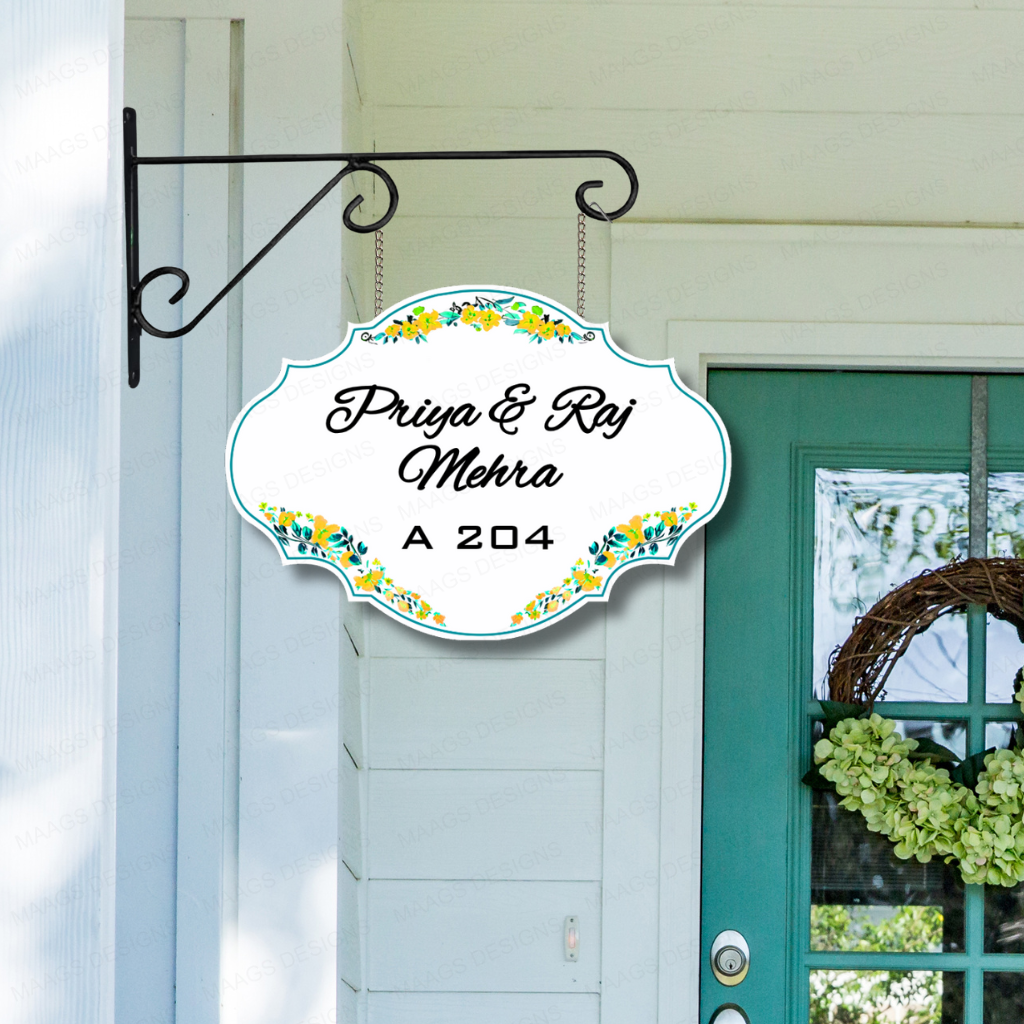 Ethereal Collection - Blossom Harmony - Hanging Name Plate For Home