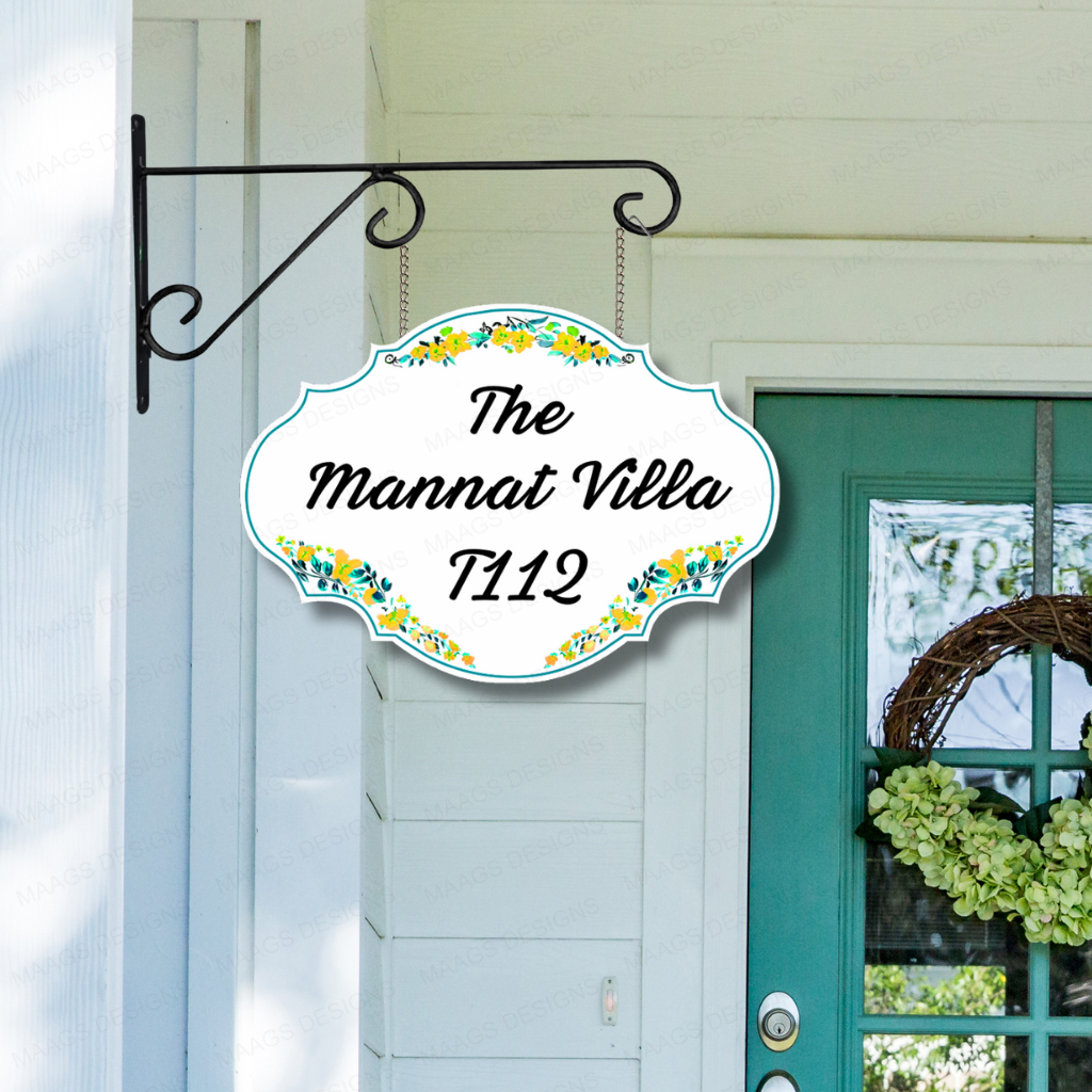 Ethereal Collection - Blossom Harmony - Hanging Name Plate For Home