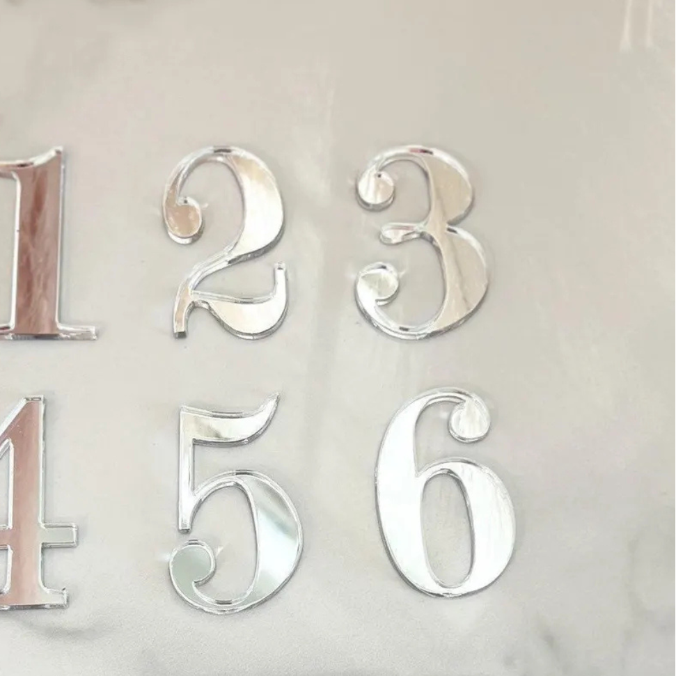 Playfair Typogram House Numbers (Acrylic) - Single Letter Acrylic: Glossy Silver