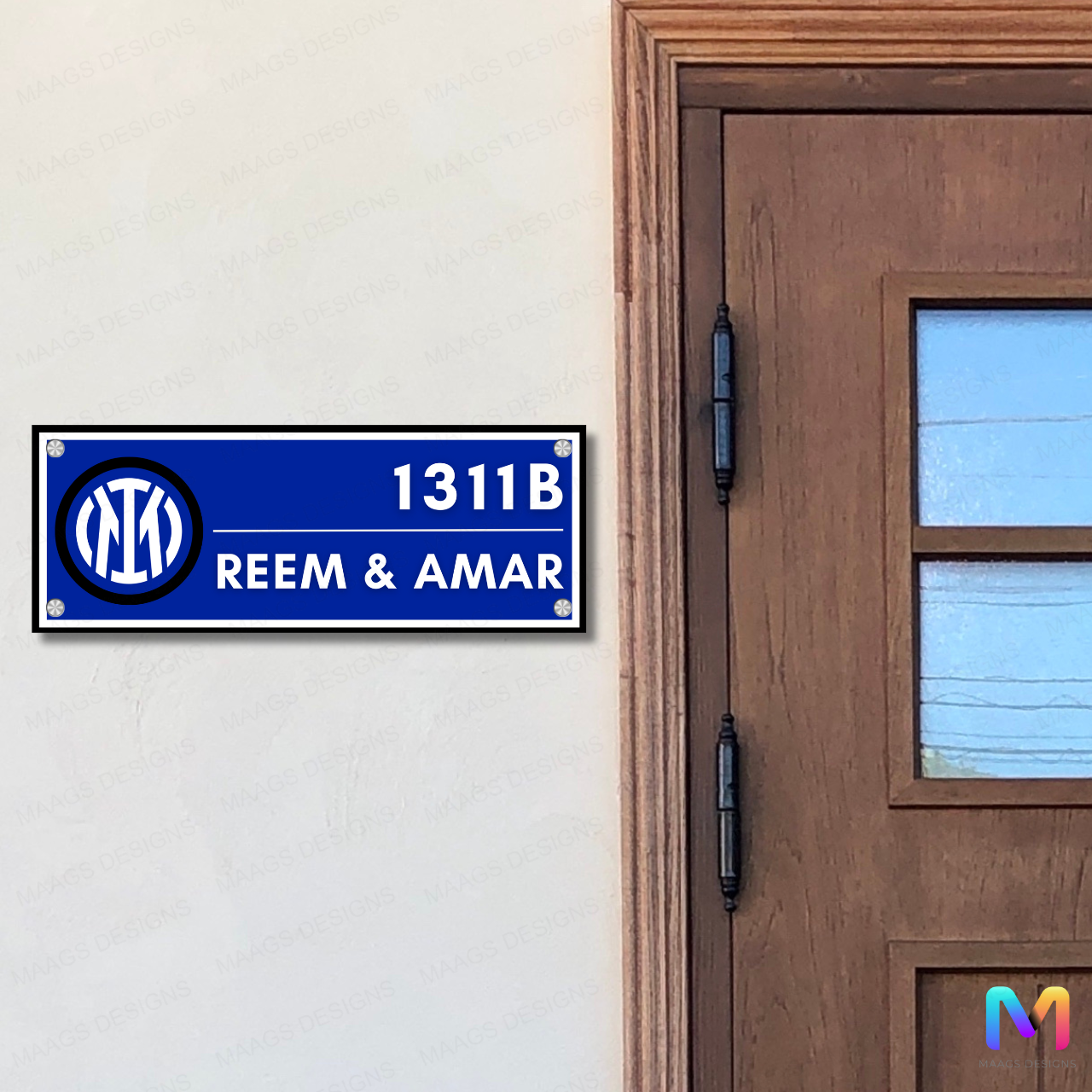 Sports Collection - Inter Milan FC Name Plate | Premium Custom Football Name Plate for Home