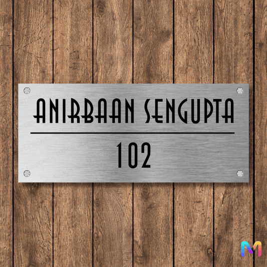 Classic Stainless Steel Name Plate - Stainless Steel Name Plate for Home