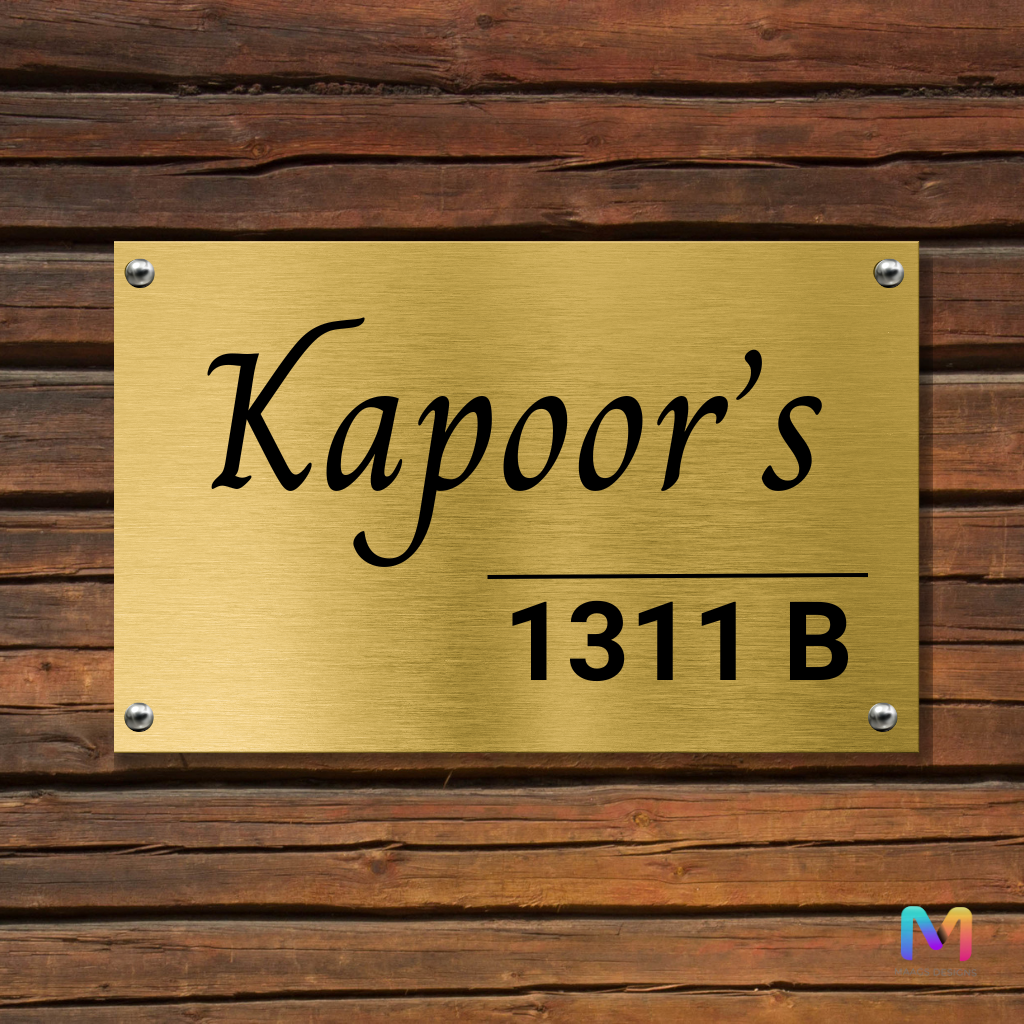 Family Legacy Name Plate (Gold Stainless Steel Name Plate), Gold Name Plate for Home