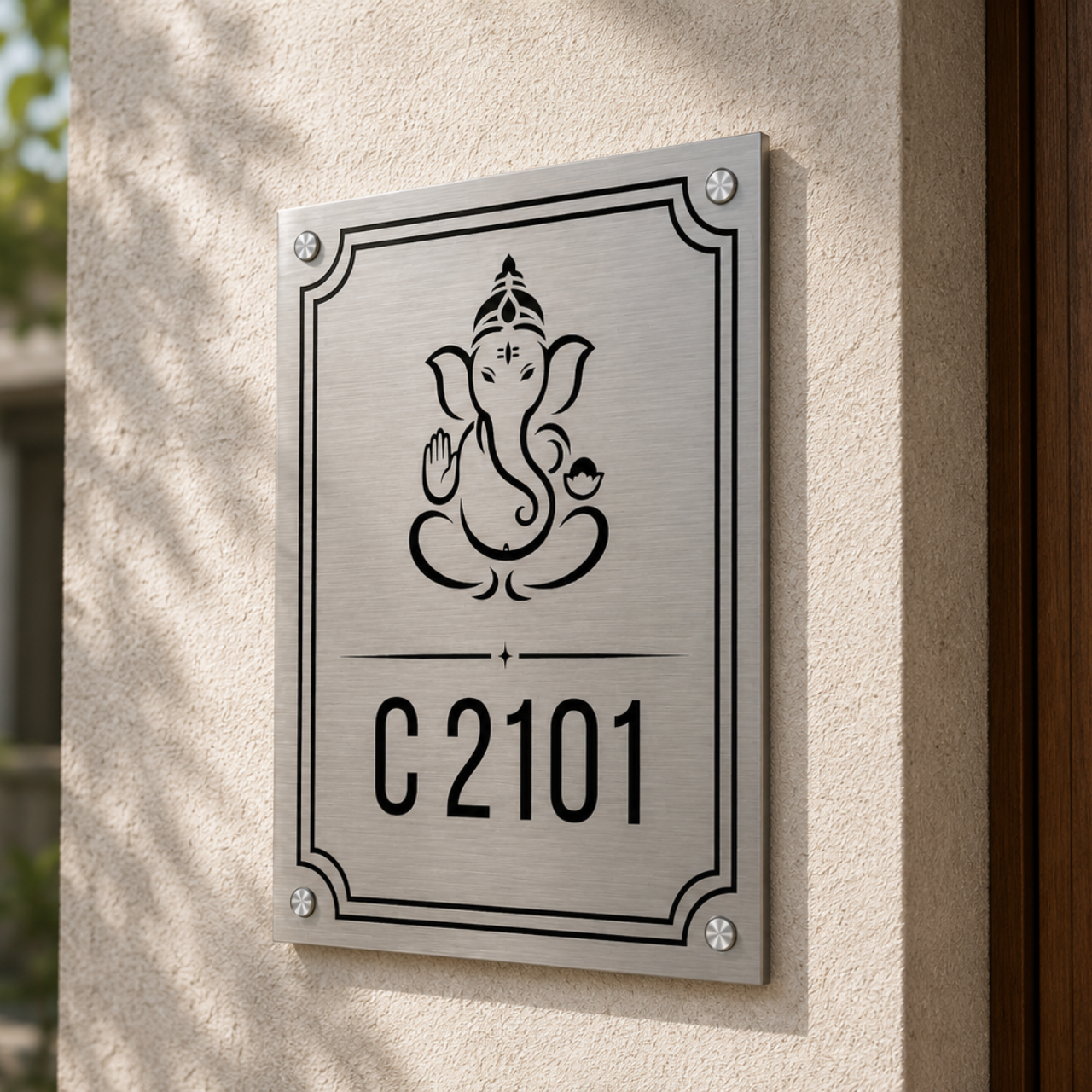 ShubhAura House Number Plate in Stainless Steel