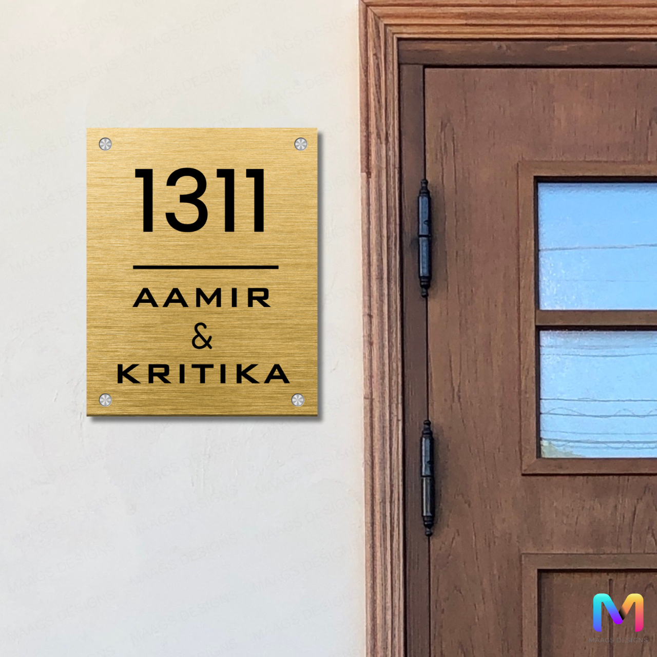 Simply Steel - Vertical House Name Plate (Steel)