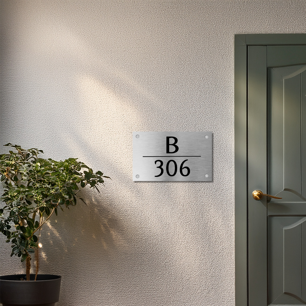 House Number Plate (Stainless Steel)