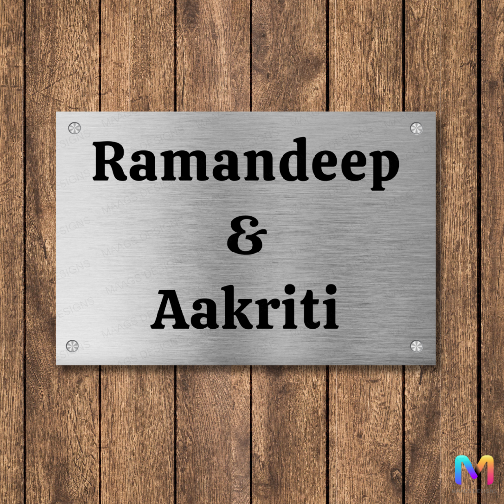 Classic Stainless Steel Name Plate - Stainless Steel Name Plate for Home