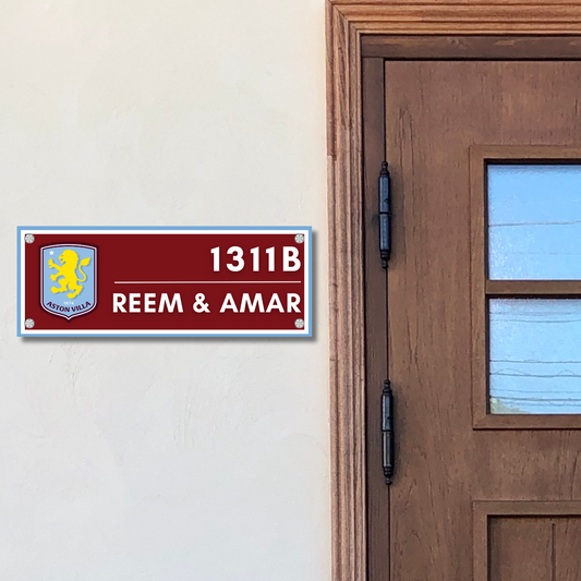 Sports Collection - Aston Villa FC Name Plate | Premium Custom Name Plate for Home