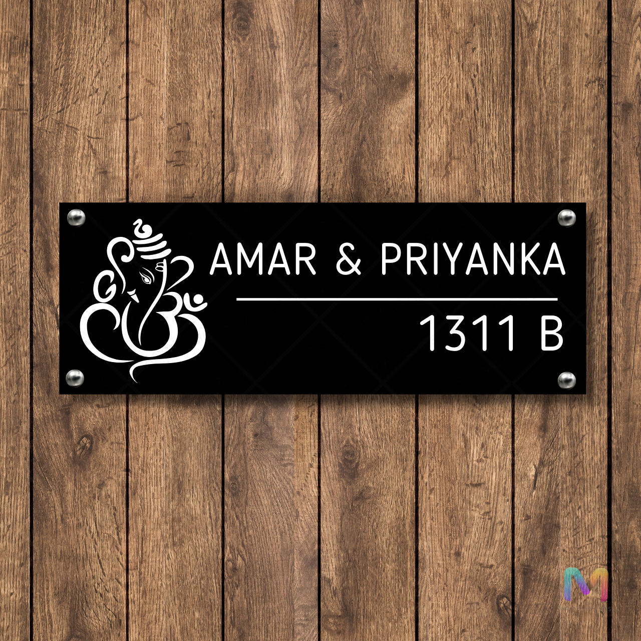 Ethnic Collection - Blessings of Ganesha (Acrylic) | Premium Custom Name Plates for Homes | Available in Multiple Langauges