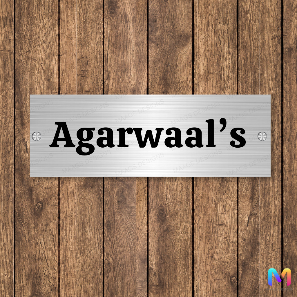 Classic Stainless Steel Name Plate - Stainless Steel Name Plate for Home