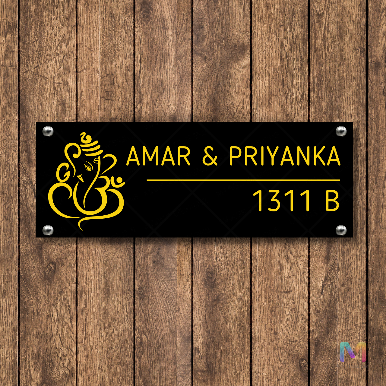 Ethnic Collection - Blessings of Ganesha (Acrylic) | Premium Custom Name Plates for Homes | Available in Multiple Langauges