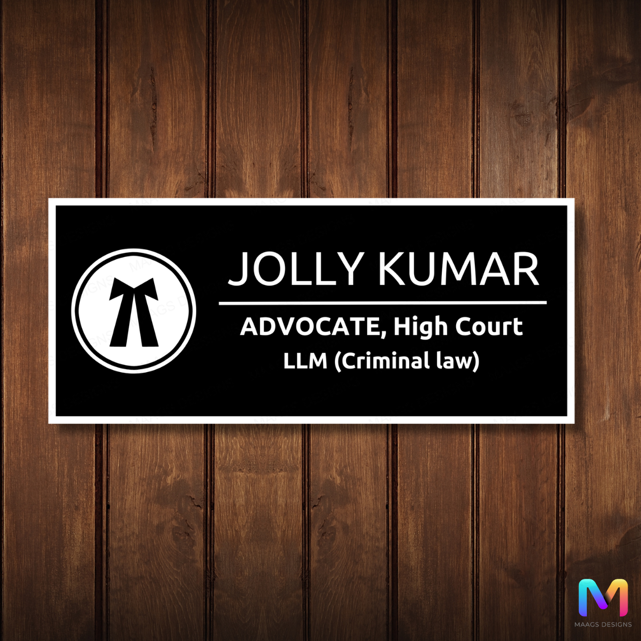 Executive Impressions Collection - Advocate Name Plate | Premium Custom Name Plate For Business