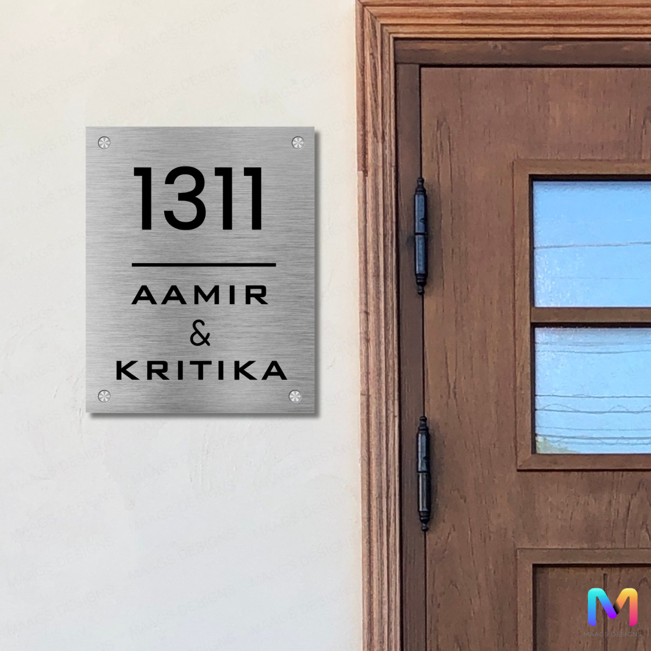 Simply Steel - Vertical House Name Plate (Steel)
