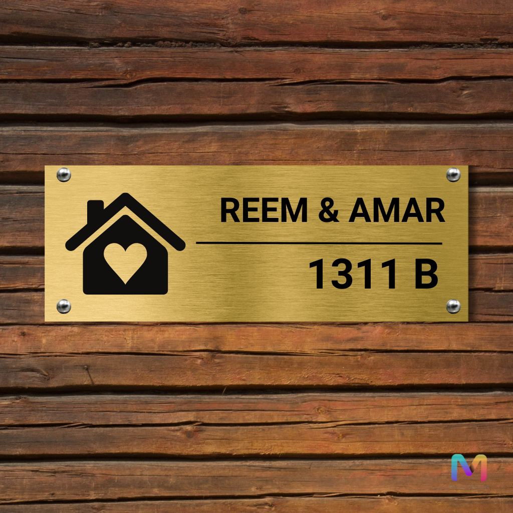 Home Haven Name Plate (Stainless Steel) | Premium Custom Name Plate for Home