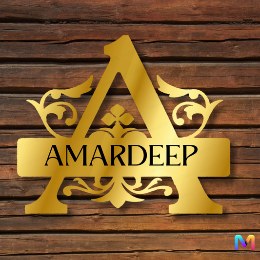 Royal Crest Monogram Nameplate | Premium Personalized Acrylic Name Plate for Home