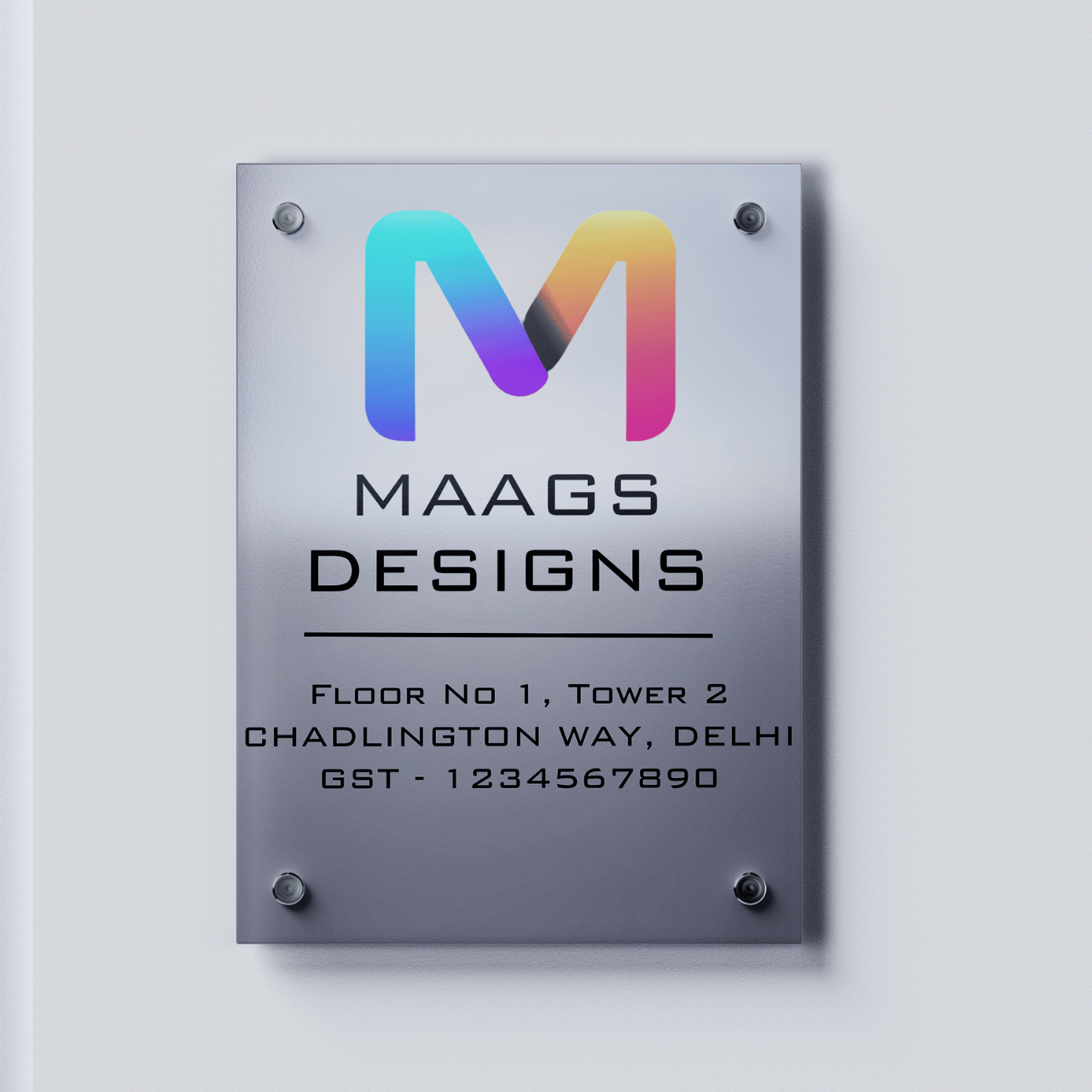 Office Name Plate with Vinyl Print (Acrylic)
