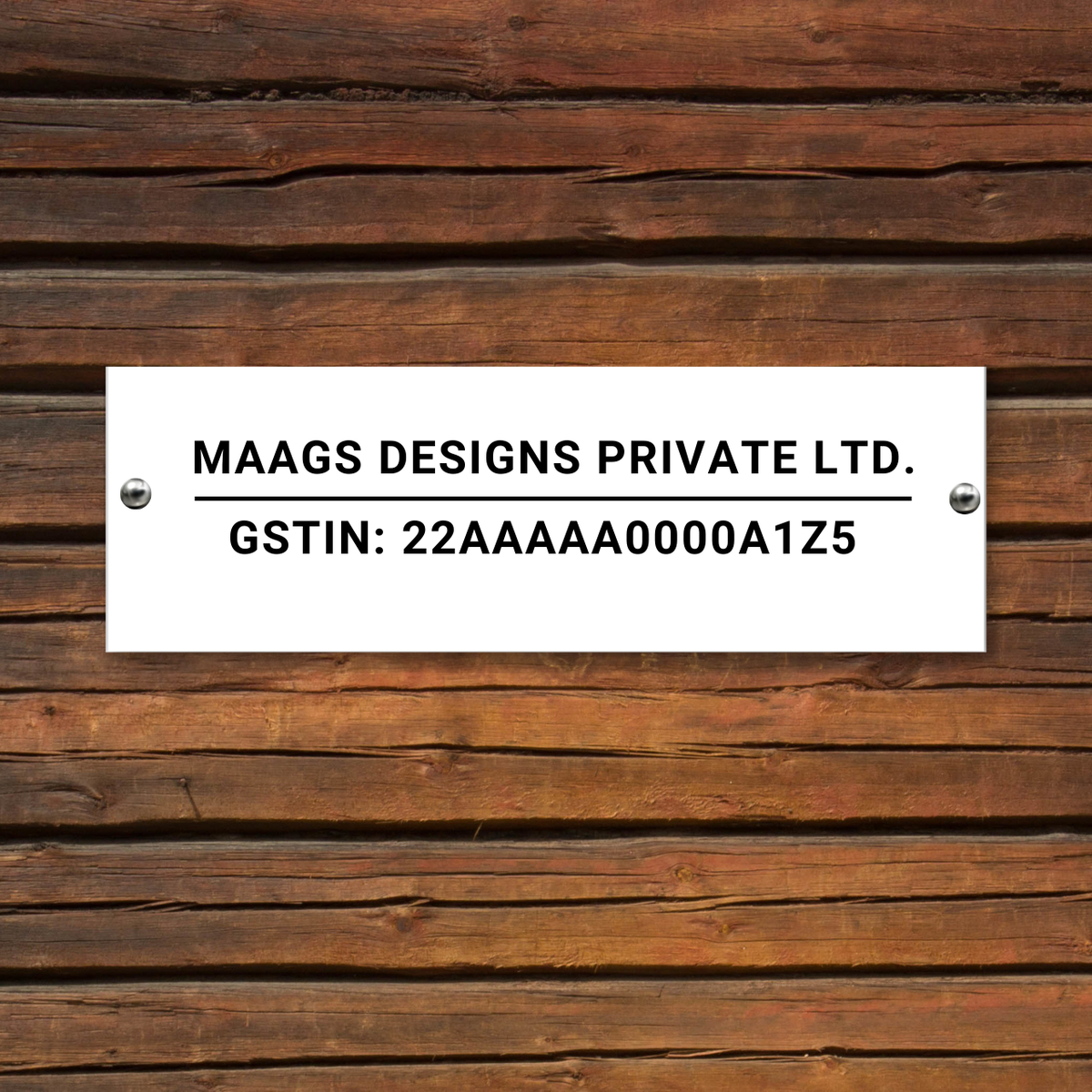 Company GST Acrylic Name Plate for Office & Business | Name Plate with GST Number