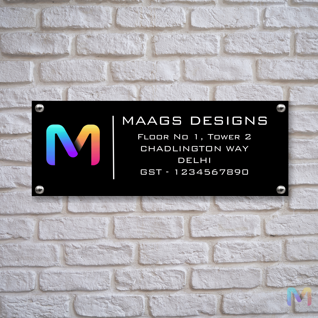 Office Name Plate with Vinyl Print (Acrylic)