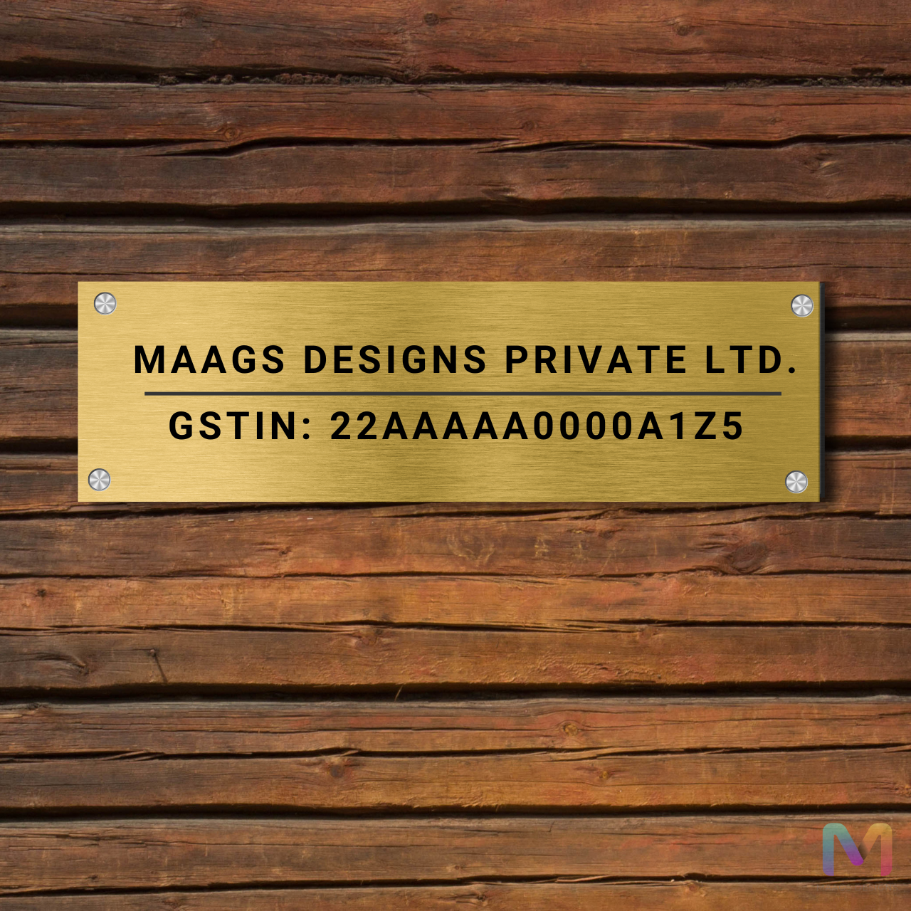 Vanguard - GST Number (Stainless Steel) | Name Plate with GST Number | Premium Office Name Plate