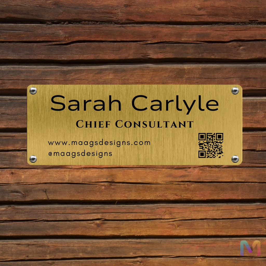 LinkSlate Plate (Stainless Steel) | Stainless Steel Name Plate with QR Code and GST Number