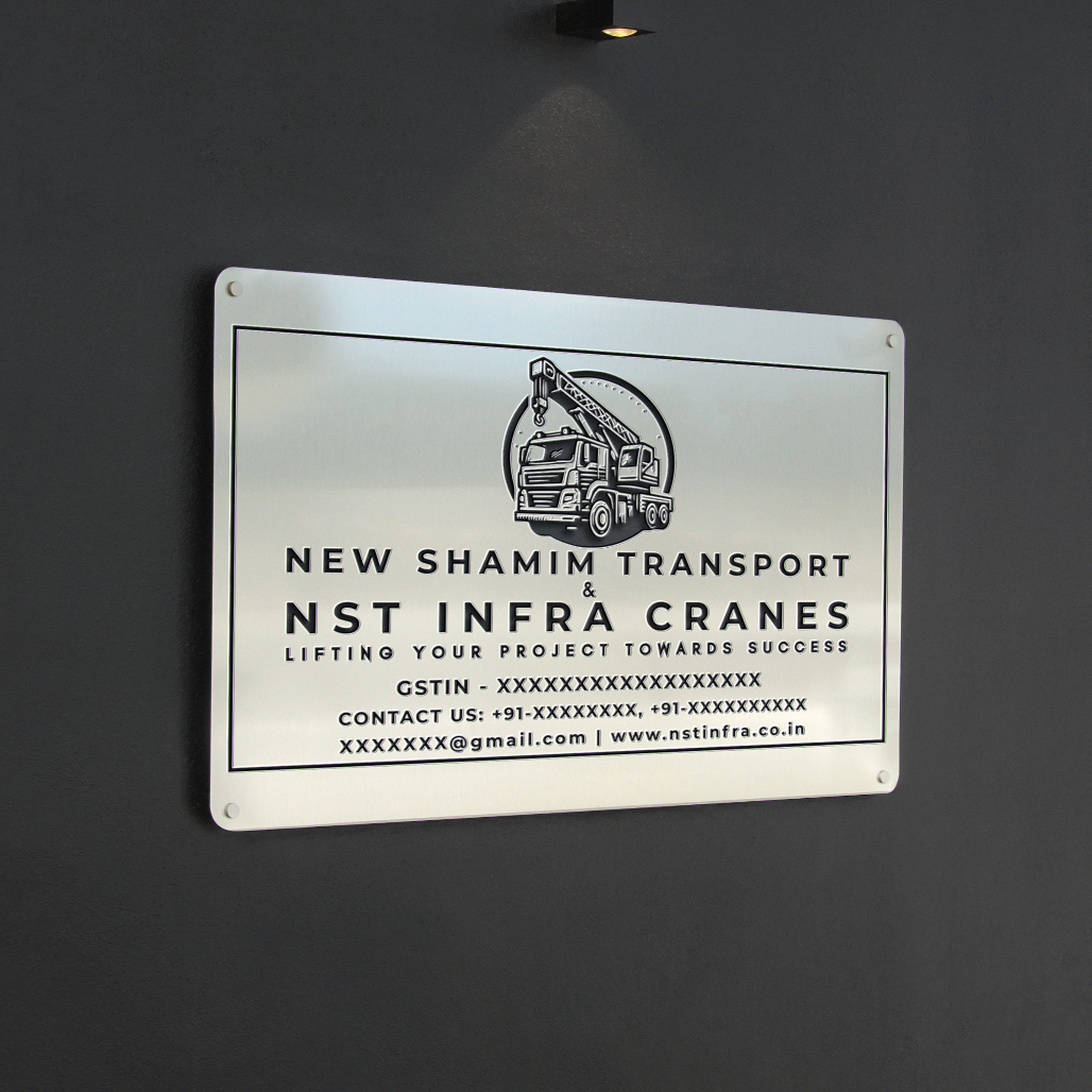 Steel Tag Identity - Stainless Steel Name Plate with Logo, Name Plate for Shops