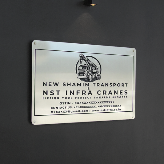 Steel Tag Identity - Stainless Steel Name Plate with Logo, Name Plate for Shops