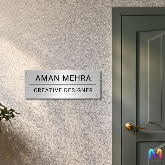 Customized Designation Name Plate for Office (Metal) | Personalized Name Plate for Office