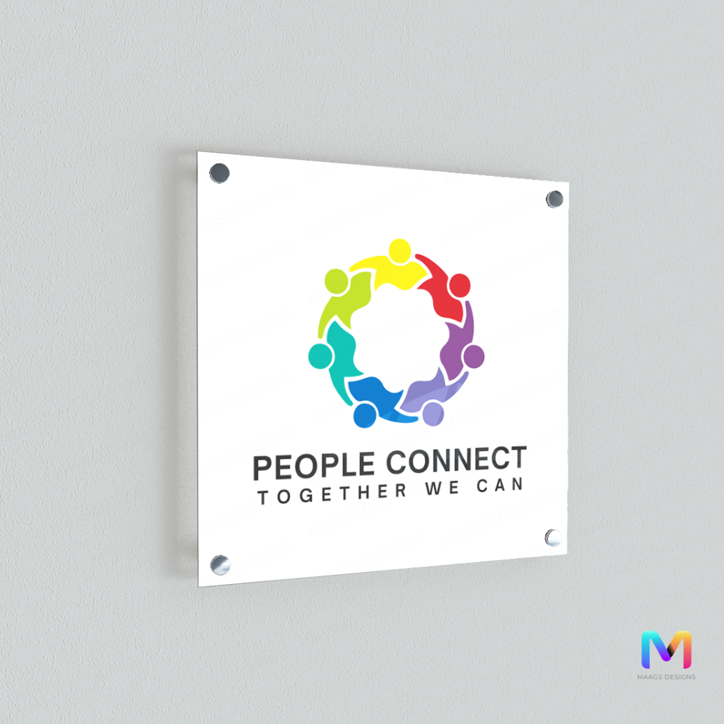 Clear Office Logo Name Plate for Office, Restaurant and Shops (Acrylic)