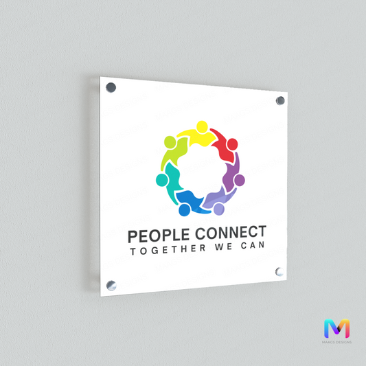 Clear Office Logo Name Plate for Office, Restaurant and Shops (Acrylic)