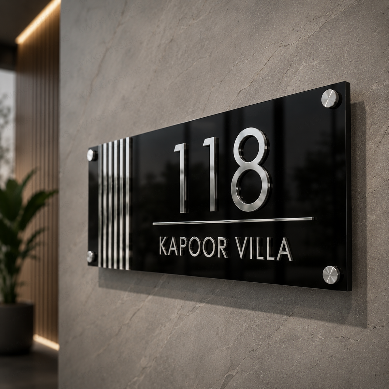 Monochrome Luxe - Raised Letter House Name Plate