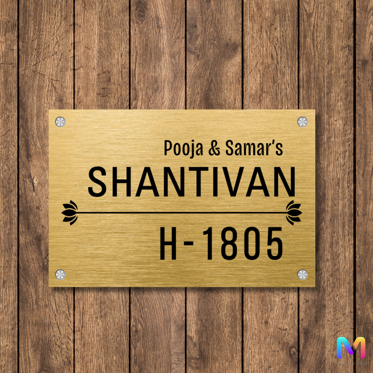 The Peace Crest - Name Plate for Home (Stainless Steel Name Plate)