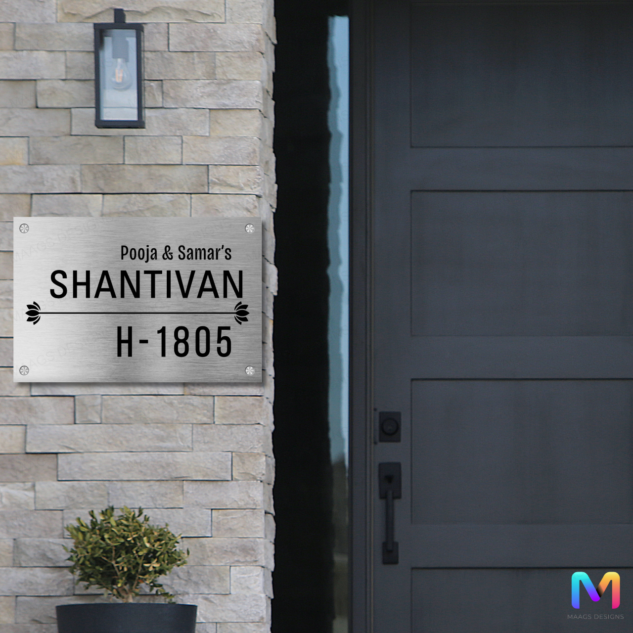The Peace Crest - Name Plate for Home (Stainless Steel Name Plate)